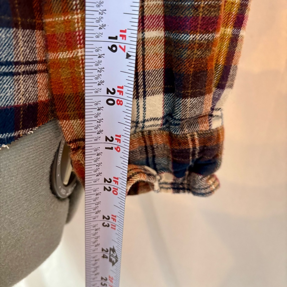 Hand Crafted 1/2 & 1/2 Plaid FlannelShirt Men's M-L - Picture 11 of 13